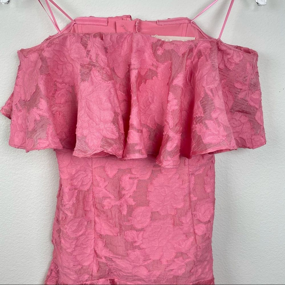 Pink Ruffle Strapless Dress - Picture 4 of 9